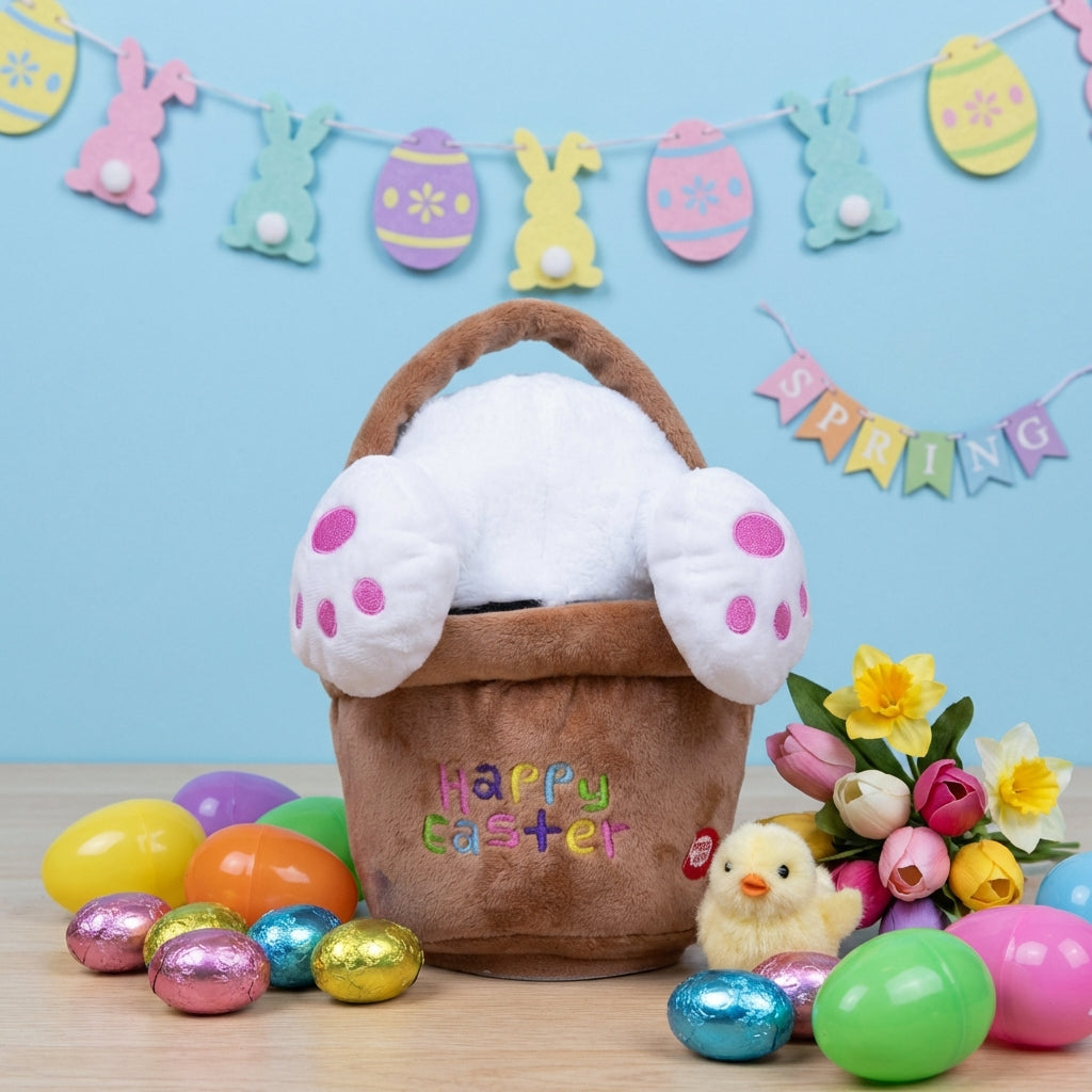 Animated Bunny Feet and Music Happy Easter Rabbit Plush Stuffed Animal - NEW