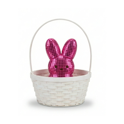 Peeps Pink Disco Bunny Plush Sparkle Easter Basket Stuffer Bag Clip 6" New
