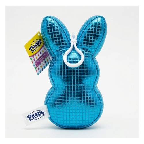 Peeps BlueDisco Bunny Plush Sparkle Easter Basket Stuffer Bag Clip 6" New