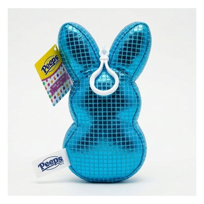 Peeps BlueDisco Bunny Plush Sparkle Easter Basket Stuffer Bag Clip 6" New