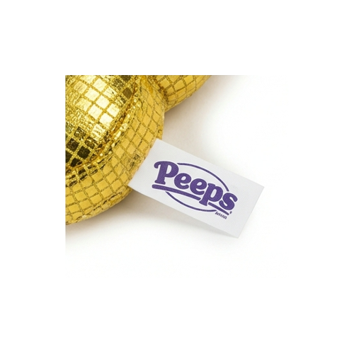 Peeps Disco Bunny Plush Clip On Keychain Gold Yellow Metallic Easter Basket Gift