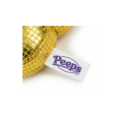 Peeps Disco Bunny Plush Clip On Keychain Gold Yellow Metallic Easter Basket Gift