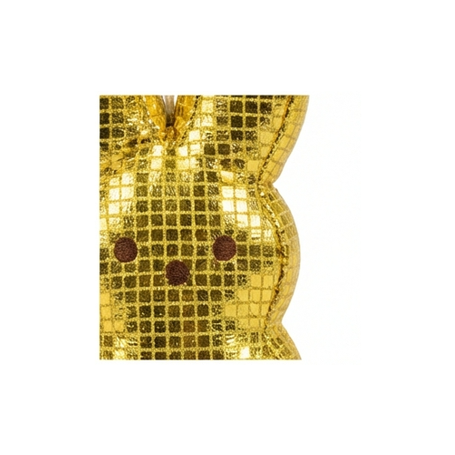 Peeps Disco Bunny Plush Clip On Keychain Gold Yellow Metallic Easter Basket Gift