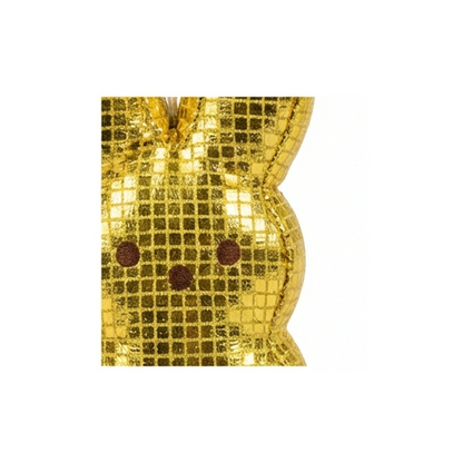 Peeps Disco Bunny Plush Clip On Keychain Gold Yellow Metallic Easter Basket Gift