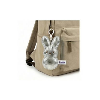 Peeps Silver Disco Bunny Plush Sparkle Easter Basket Stuffer Bag Clip 6" New