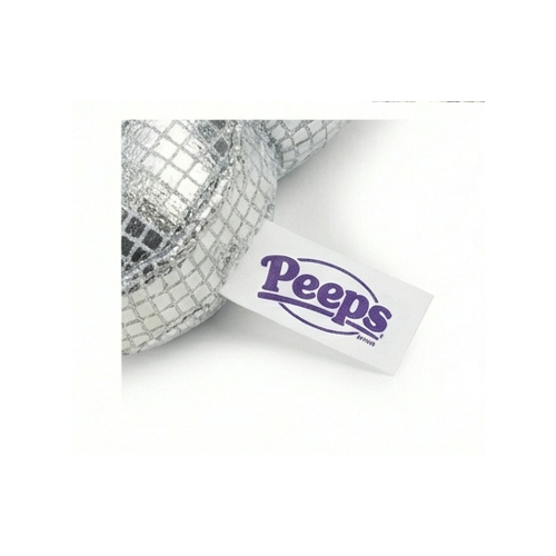 Peeps Silver Disco Bunny Plush Sparkle Easter Basket Stuffer Bag Clip 6" New