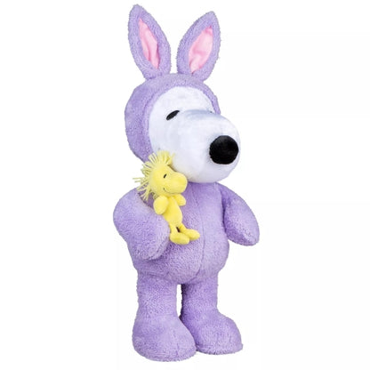 Peanuts Snoopy 26" Jumbo Easter Greeter Plush Purple Bunny Suit Woodstock Decor