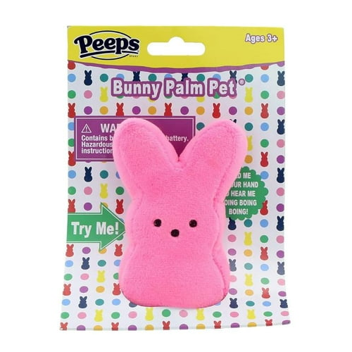 Peeps Pink 4" Plush Bunny Palm Pet - Makes Boing Boing Boing Sounds in Your Palm