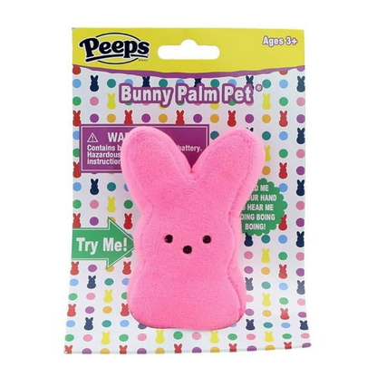 Peeps Pink 4" Plush Bunny Palm Pet - Makes Boing Boing Boing Sounds in Your Palm