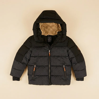 Zeroxposur Boys Warmest Winter Jacket Black & gray w/hood 10/12