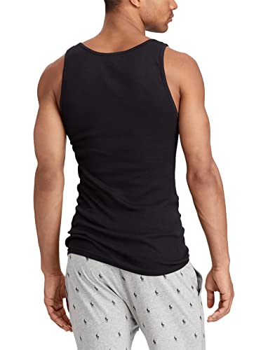 Polo Ralph Lauren Men's Classic Fit Cotton Tanks 3-Pack, Polo Black/Red, Medium