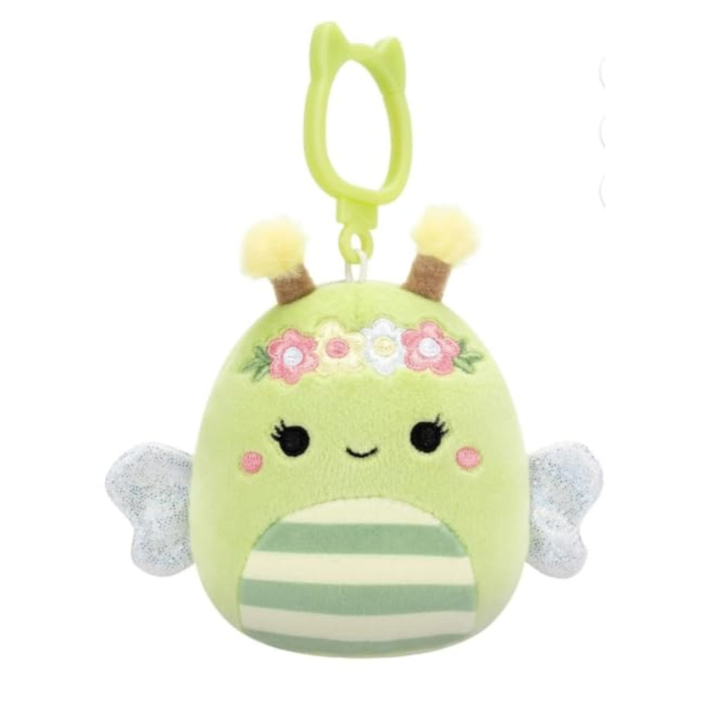 Squishmallows Sybil The Bee with Floral Crown, 3.5 Inch Clip Plush Toy