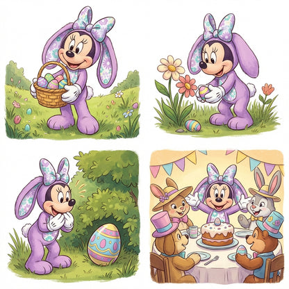 Disney Minnie Mouse Easter Bunny Plush Purple
