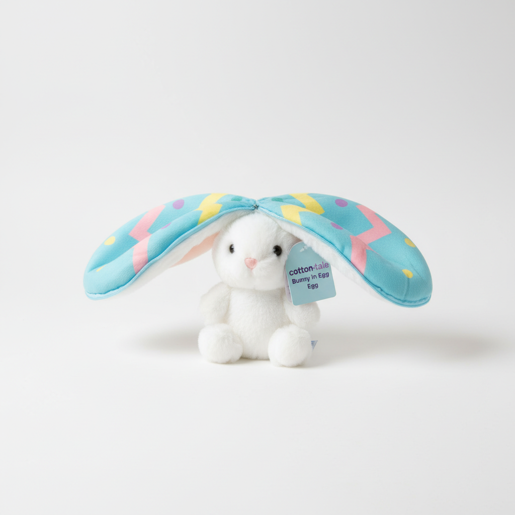 Cottondale 7.09" Reversible Bunny Plush Easter Egg Zipper Rabbit Stuffed Animal