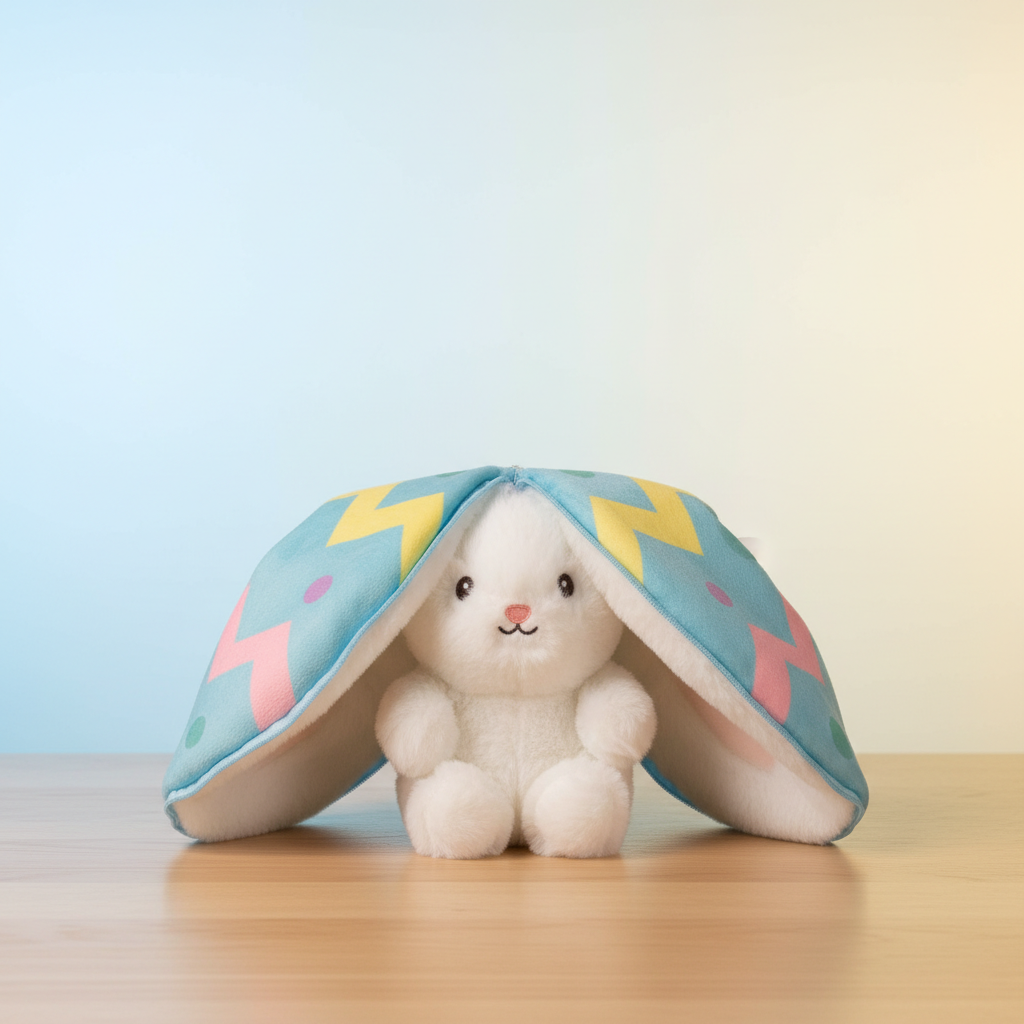 Cottondale 7.09" Reversible Bunny Plush Easter Egg Zipper Rabbit Stuffed Animal