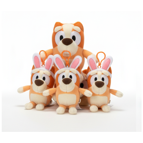 Bluey Disney Junior Bingo Easter Bunny 6 Inch Plush Soft Toy Clip On