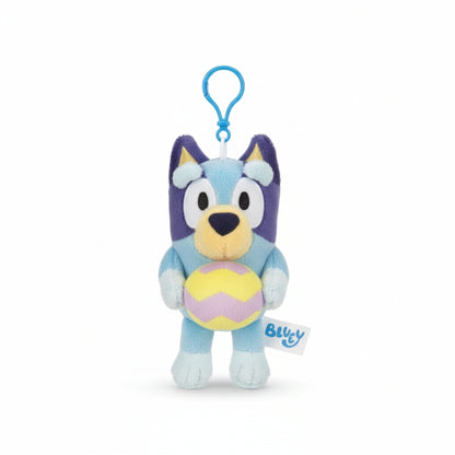 Bluey Holding Easter Egg Plush Toy Bag Clip Keychain, 6 Inches