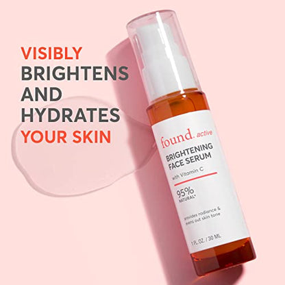 Found Active Brightening Face Serum with Vitamin C Lightweight Gel Formula with Rich Antioxidants that Support a More Radiant Complexion, 1 Fl Oz