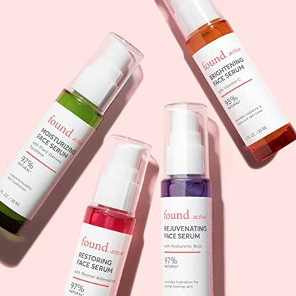 Found Active Brightening Face Serum with Vitamin C Lightweight Gel Formula with Rich Antioxidants that Support a More Radiant Complexion, 1 Fl Oz