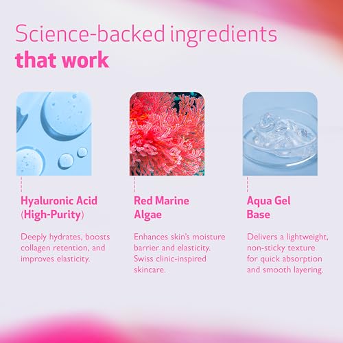 Indeed Labs Hydraluron™ Face Serum | Moisture-Boosting Low Molecular Weight Hyaluronic Acid & Red Marine Algae | Long-Lasting Hydration & Plumping Effect | for Dry, Oily, or Aging Skin, (30 mL)