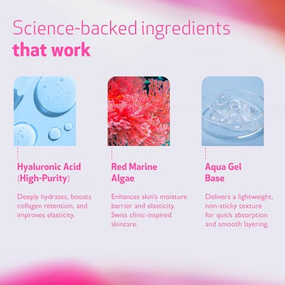 Indeed Labs Hydraluron™ Face Serum | Moisture-Boosting Low Molecular Weight Hyaluronic Acid & Red Marine Algae | Long-Lasting Hydration & Plumping Effect | for Dry, Oily, or Aging Skin, (30 mL)