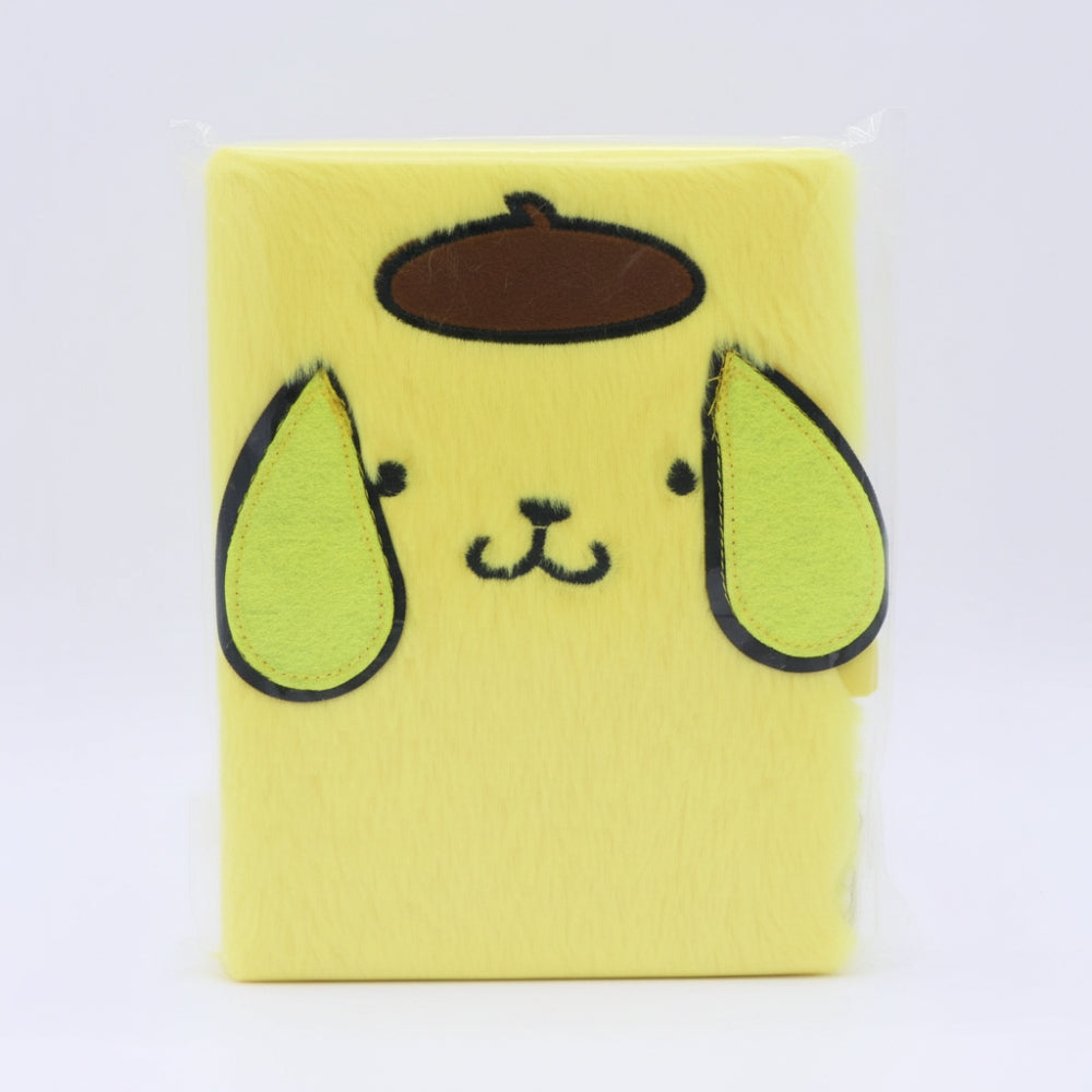 Sanrio Pompompurin Fuzzy Plush Diary Journal With Lock And Key Yellow Notebook