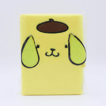 Sanrio Pompompurin Fuzzy Plush Diary Journal With Lock And Key Yellow Notebook