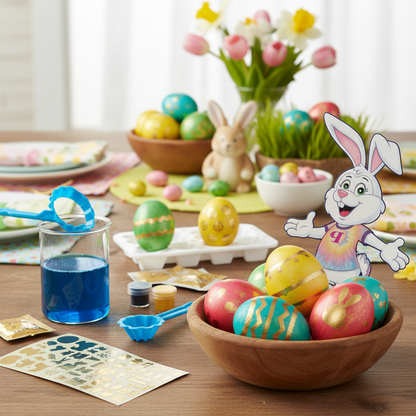 PAAS Golden Shimmer Egg Decorating Kit – Add a Shiny Gold Touch to Your Easter Eggs with 24 Gold Stickers and 2 Pouches of Gold Paint