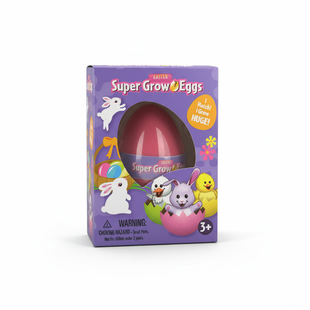 Easter Super Grow Eggs Hatching Toy Grows Huge Bunny or Chick Kids Basket Stuffer