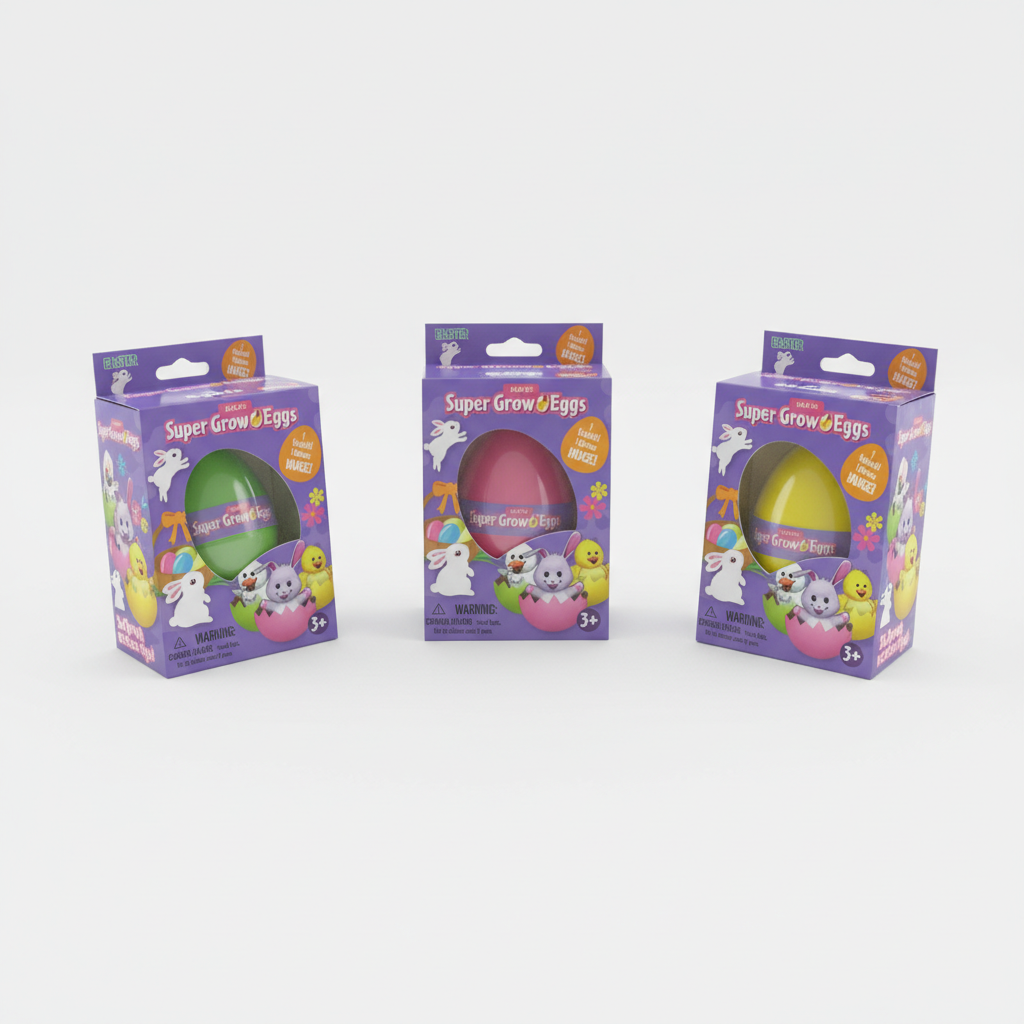 Easter Super Grow Eggs Hatching Toy Grows Huge Bunny or Chick Kids Basket Stuffer