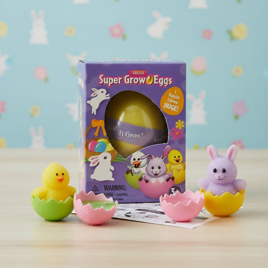 Easter Super Grow Eggs Hatching Toy Grows Huge Bunny or Chick Kids Basket Stuffer