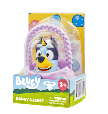 Bluey Bunny Basket Mini Figure, 2.5 inch Figure with Basket, Ages 3+, Styles Vary