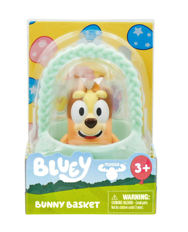 Bluey Bunny Basket Mini Figure, 2.5 inch Figure with Basket, Ages 3+, Styles Vary