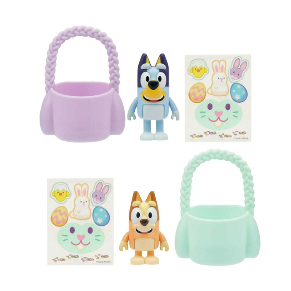Bluey Bunny Basket Mini Figure, 2.5 inch Figure with Basket, Ages 3+, Styles Vary