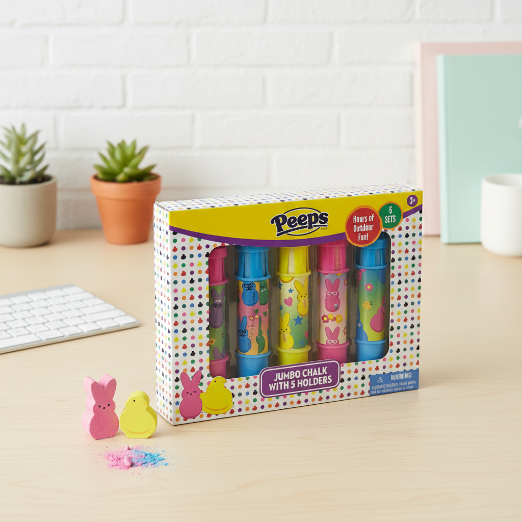 Peeps Easter Jumbo Chalk Holders 5 Pack Kids Toddler Outdoor Sidewalk Chalk Set