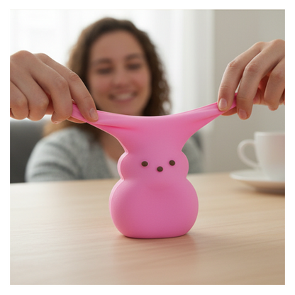 Peeps Bunny Squishy Toy Pink Squeeze Stress Relief Fidget Toy Easter Gift