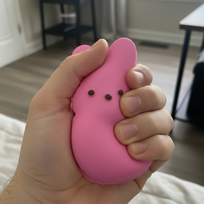 Peeps Bunny Squishy Toy Pink Squeeze Stress Relief Fidget Toy Easter Gift