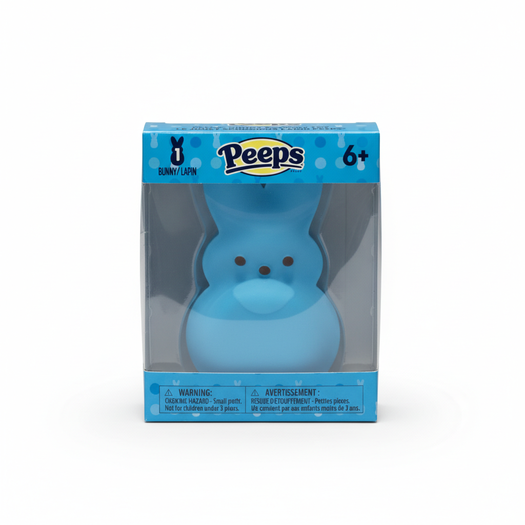 Peeps Blue Bunny Squishy Toy Easter Basket Stuffer Stress Relief Squeeze Fidget