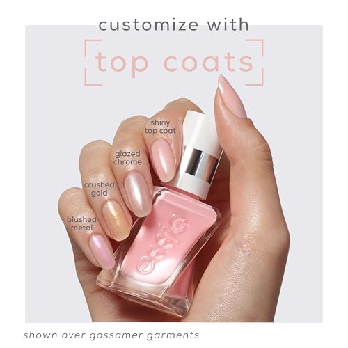 essie Gel Couture Gel-like Nail Polish, Vegan, Metallic Glaze Top Coat Nail Polish, Glazed Chrome, 0.46 fl oz