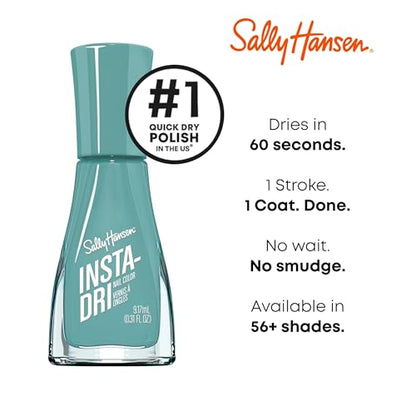 Sally Hansen Insta-Dri Nail Polish | Quick Dry, Long Lasting, Streak-Free Shine | Opaque, Shiny | 509 Mint Me in St. Louis | Soft Aqua Blue Nail Color.