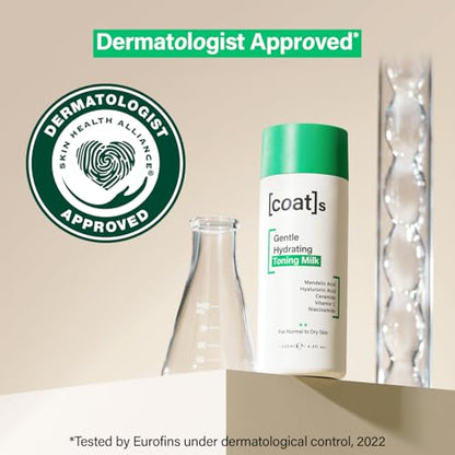 Coats Gentle Hydrating Toning Milk – Hydrates, Protects & Exfoliates to Prevent Breakouts – Dermatologist Approved & Clinically Proven – 4.2 oz