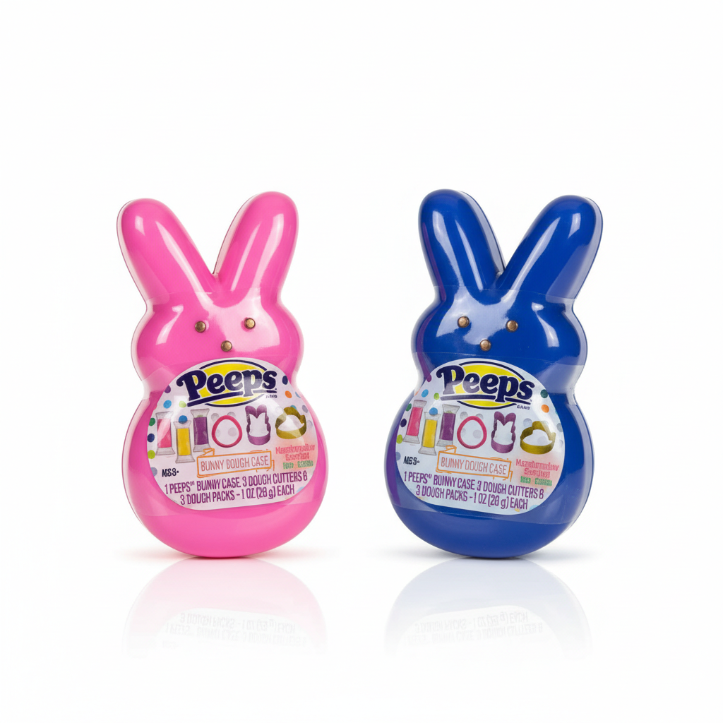 Peeps Bunny Case 3 Marshmallow Scented Dough Packs & Cutters Sensory Toy Gift - 1 Count Colors May Vary