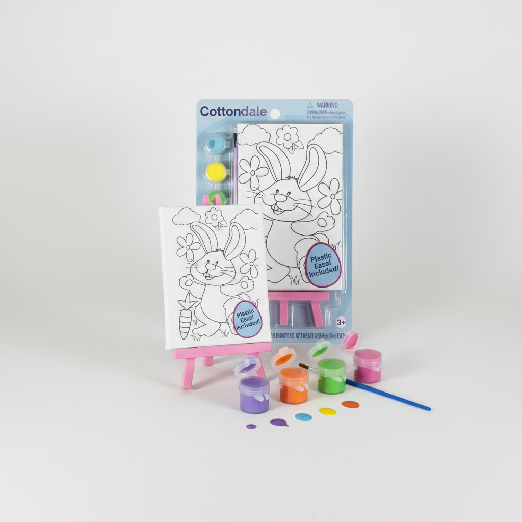 Cottondale Easter Paint Your Own Canvas Kit 2 Pack Kids Arts Crafts Bunny Gift