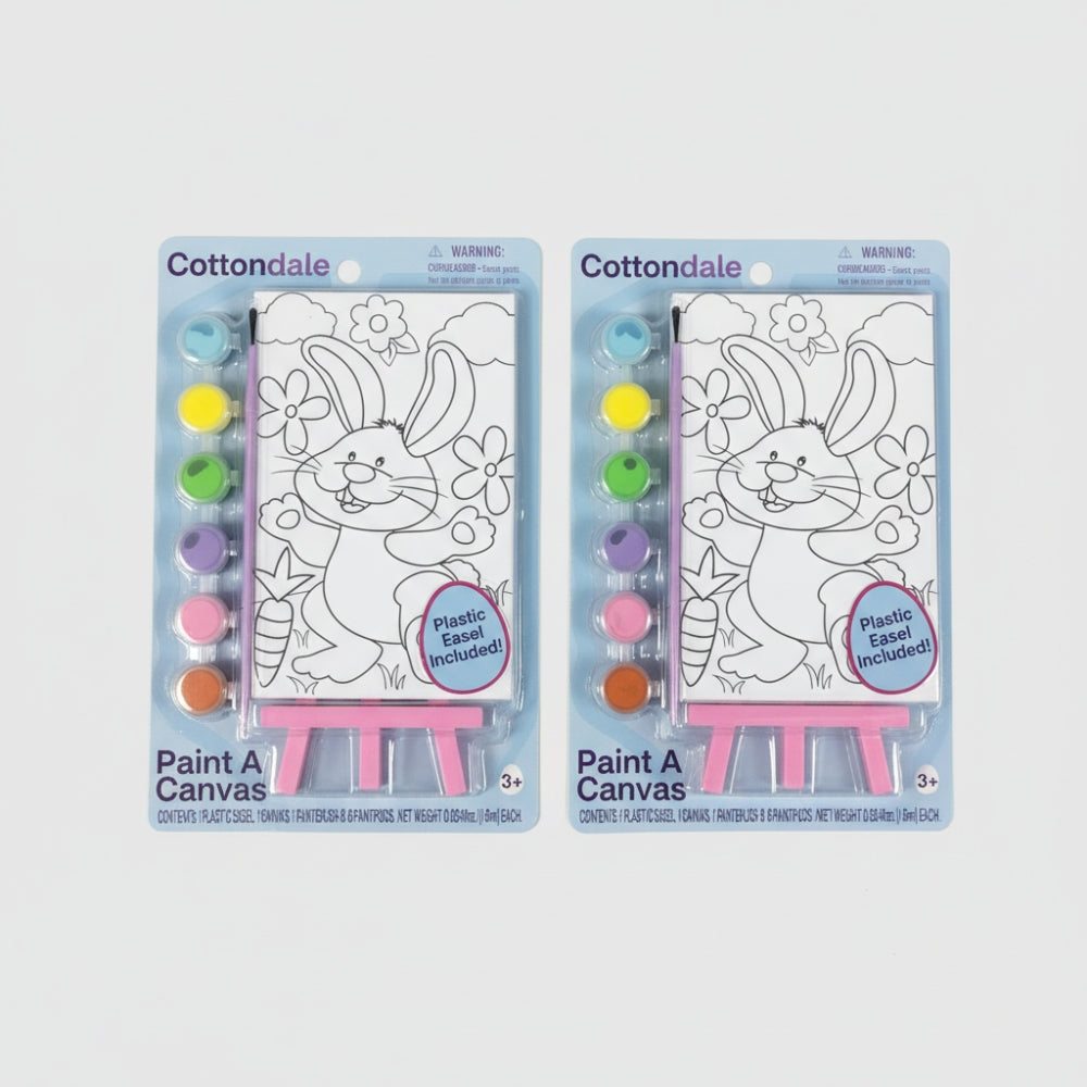 Cottondale Easter Paint Your Own Canvas Kit 2 Pack Kids Arts Crafts Bunny Gift
