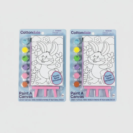 Cottondale Easter Paint Your Own Canvas Kit 2 Pack Kids Arts Crafts Bunny Gift