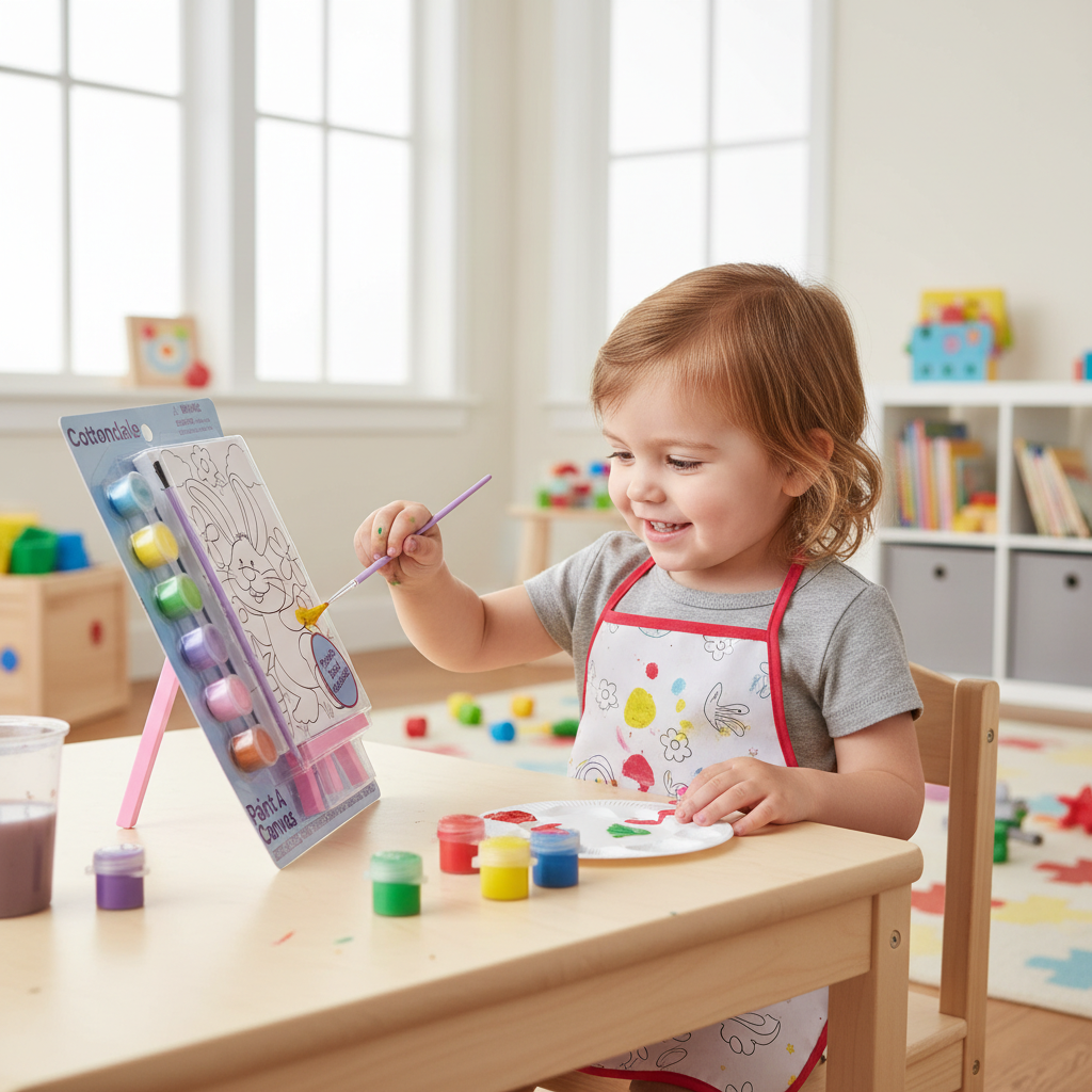 Cottondale Easter Paint Your Own Canvas Kit 2 Pack Kids Arts Crafts Bunny Gift