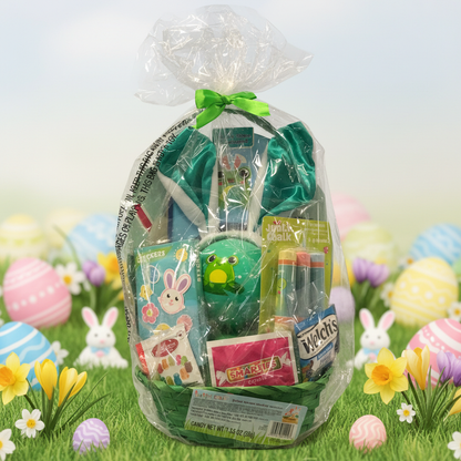 Megatoys Easter Basket Green Egg Shaped Rabbit Ears Candy Gift Set Kids Holiday