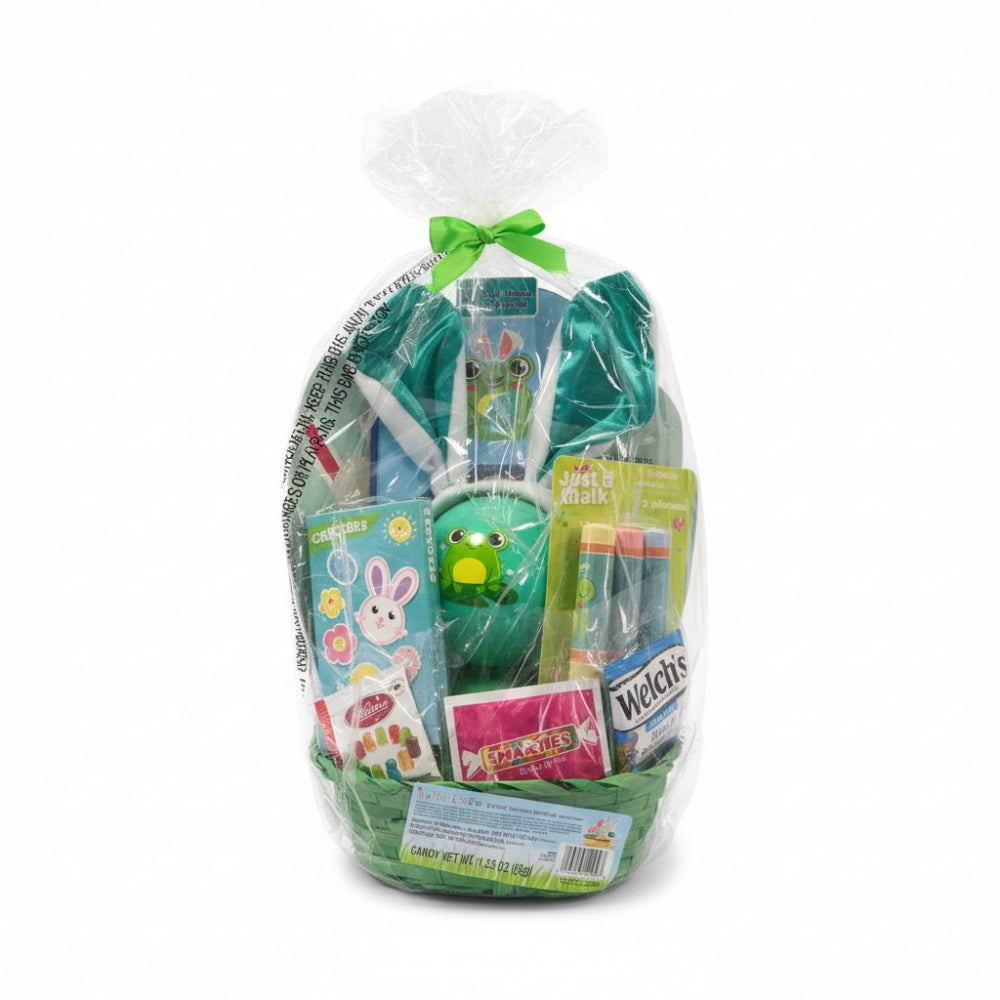 Megatoys Easter Basket Green Egg Shaped Rabbit Ears Candy Gift Set Kids Holiday