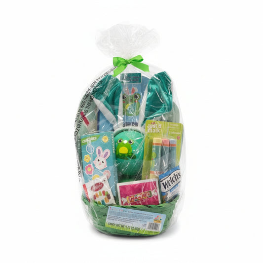 Megatoys Easter Basket Green Egg Shaped Rabbit Ears Candy Gift Set Kids Holiday