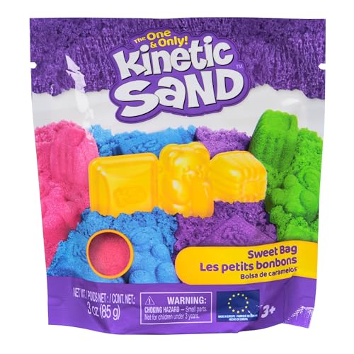 Kinetic Sand Sweet Bag - with 85 g Original Magic Sand in One of Four Colours (Selection Random) and 1 Candy Mould for Creative Indoor Sand and Role Play, for Children from 3 Years - 2 Pack
